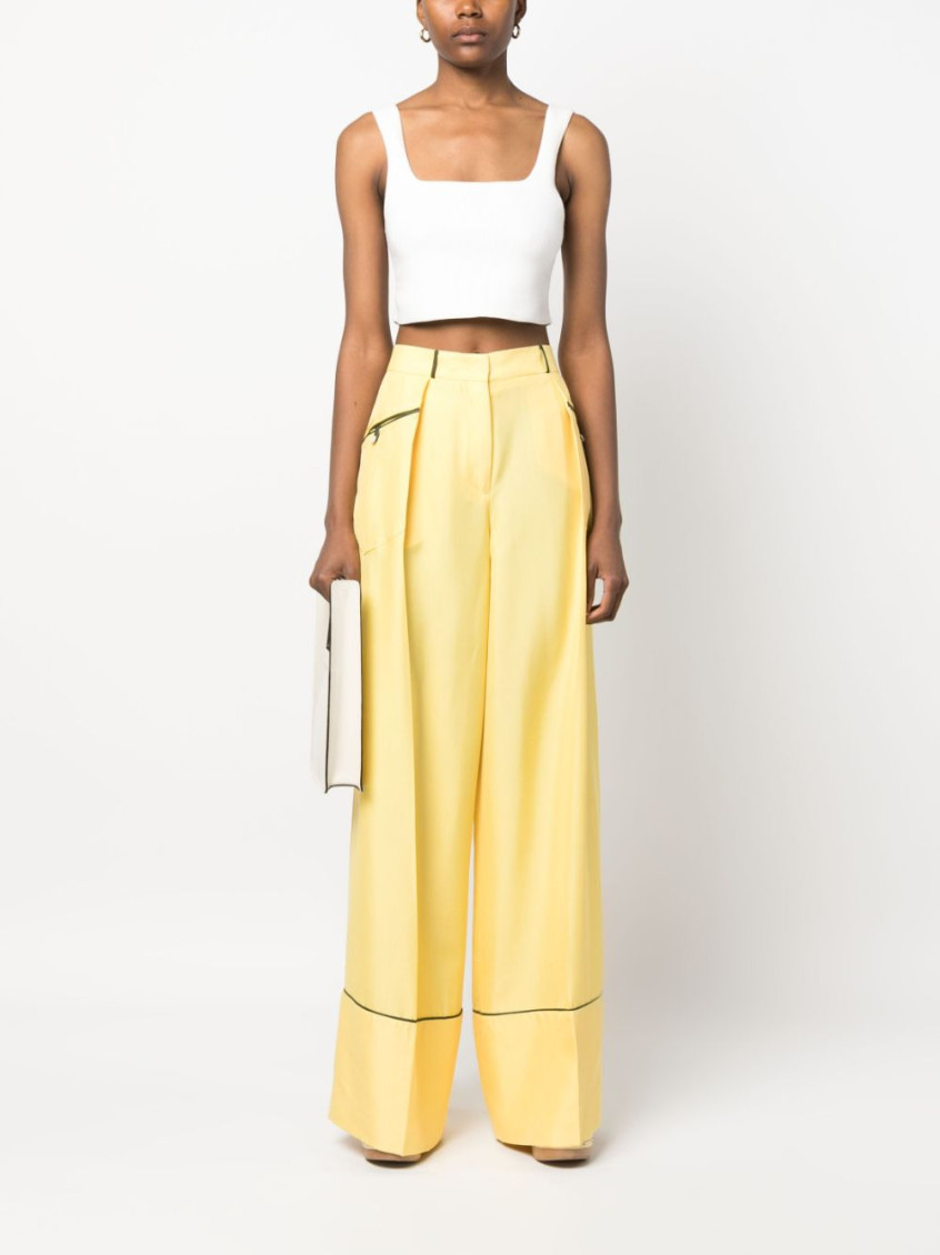 Contrast Piping Pants