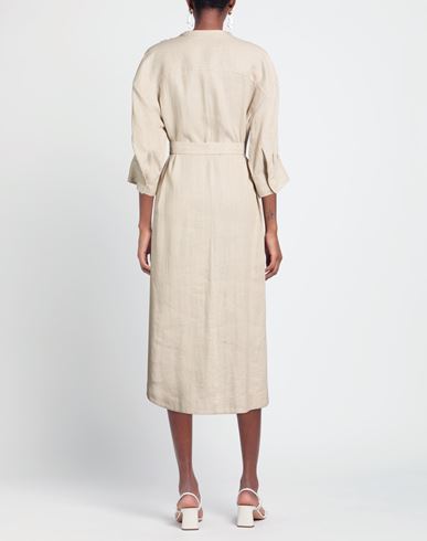 Woman Midi dress Beige Size 6 Linen, Viscose