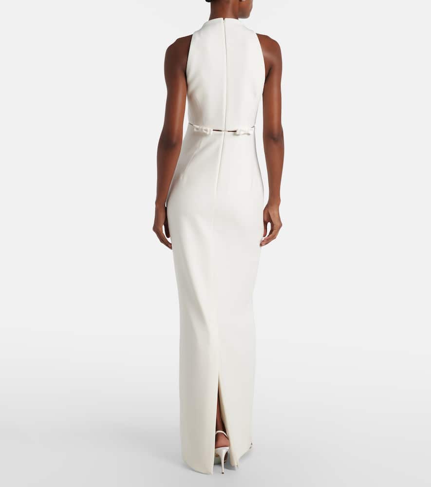Bridal Jalie bow-detail crêpe gown