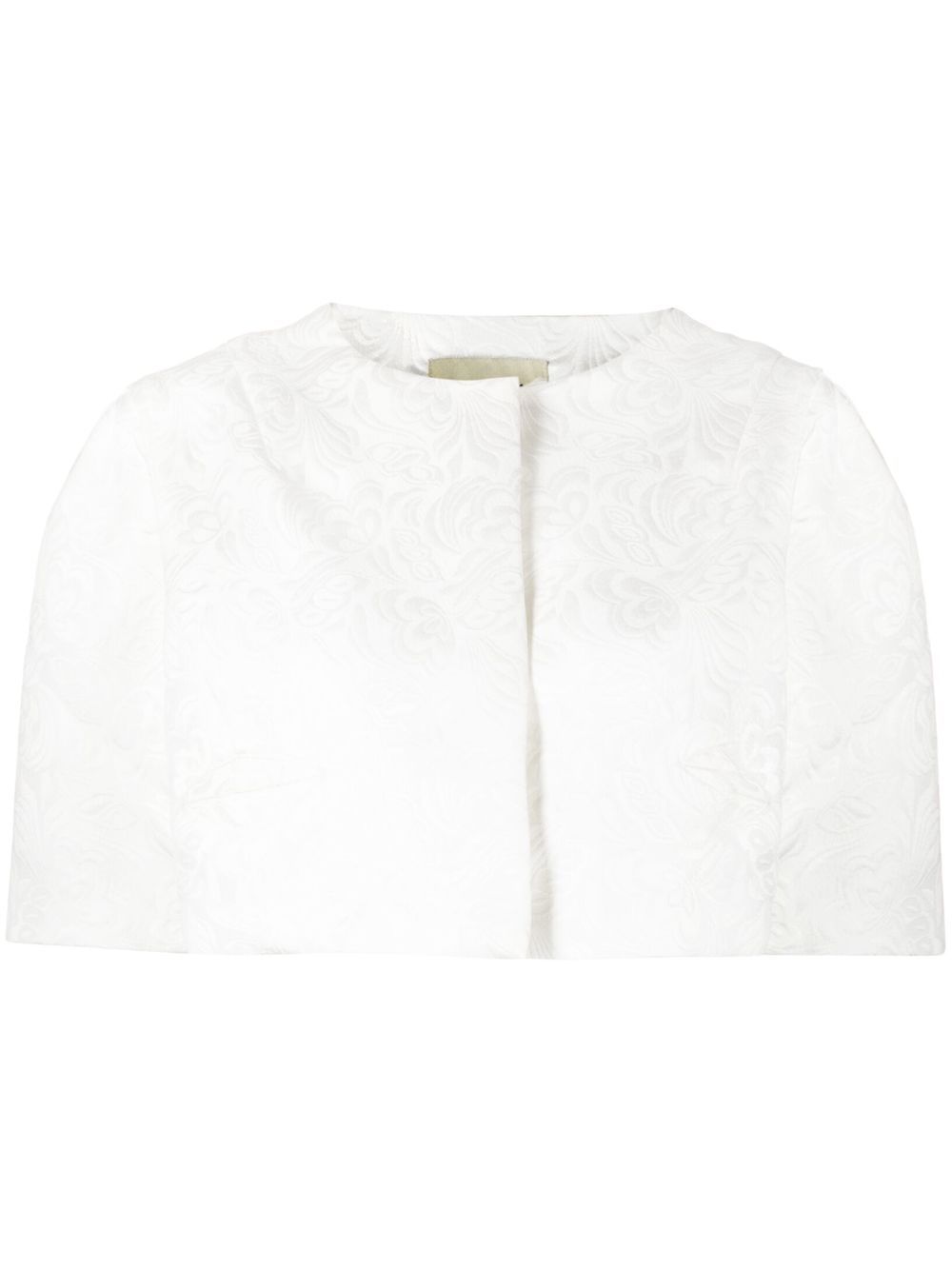 Floral-pattern cropped bolero - White