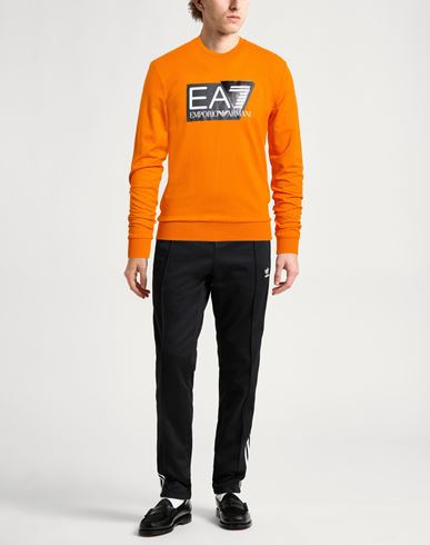 Man Sweatshirt Orange Size XXL Cotton, Elastane