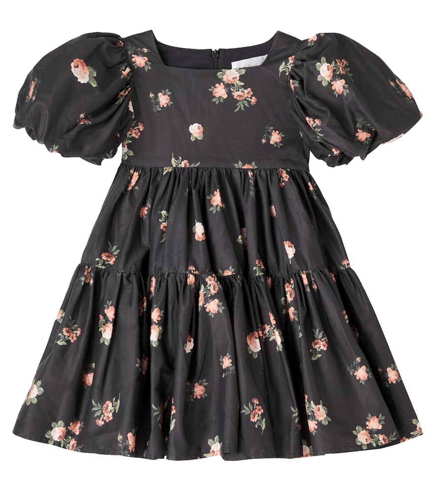 Rosebud floral cotton poplin dress
