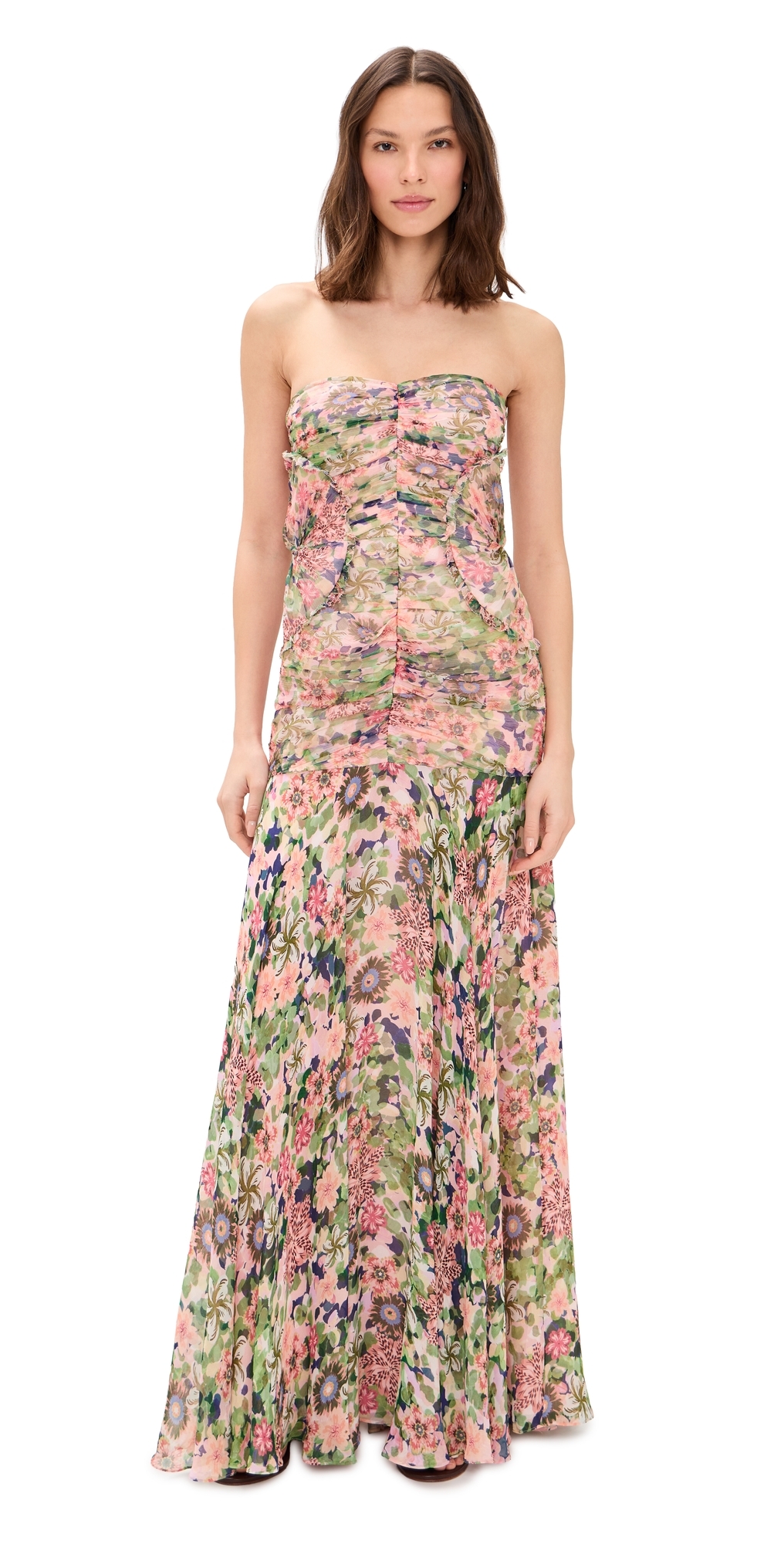 Kristie Silk Maxi Dress Rosette Meadow
