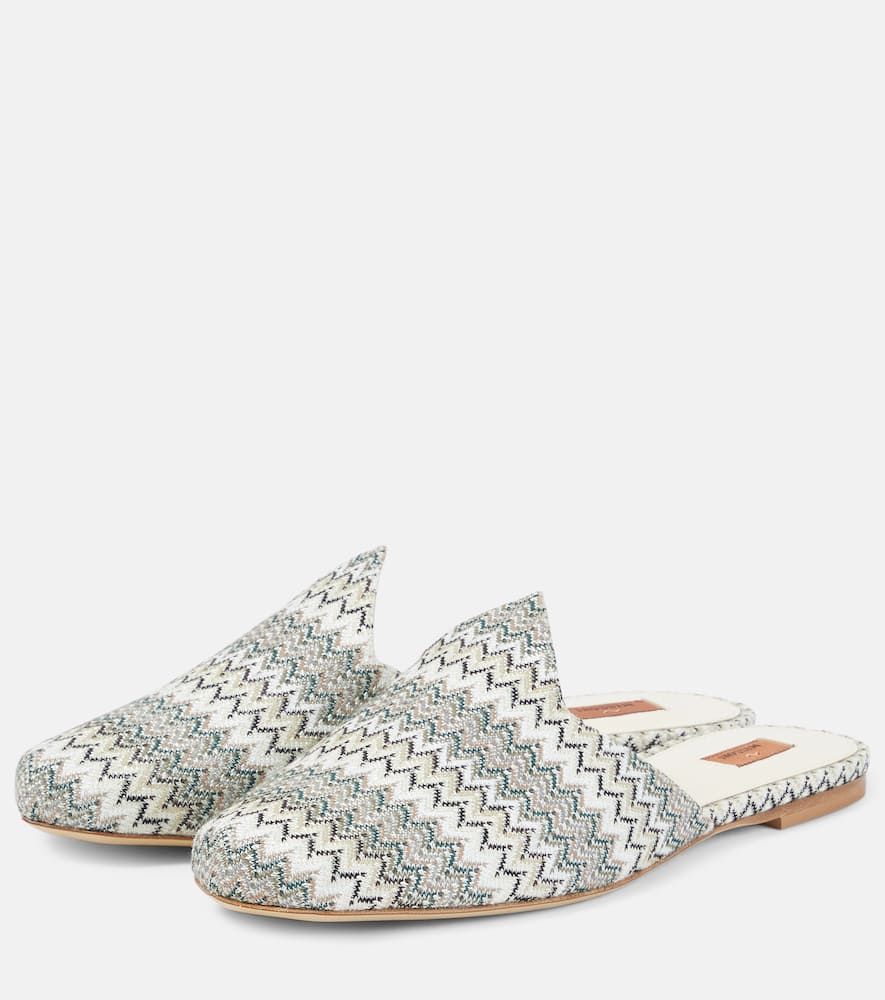 Zig Zag canvas mules