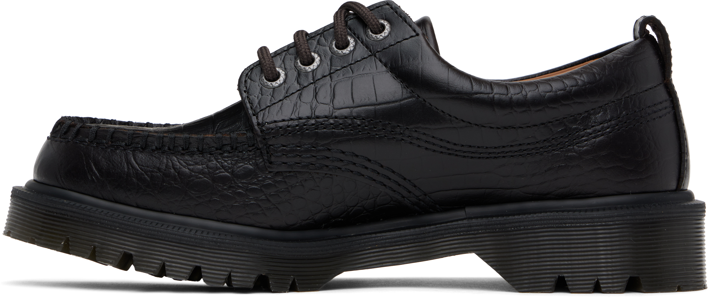Dr. Martens Brown Lowell Crocodile Analine Leather Derbys