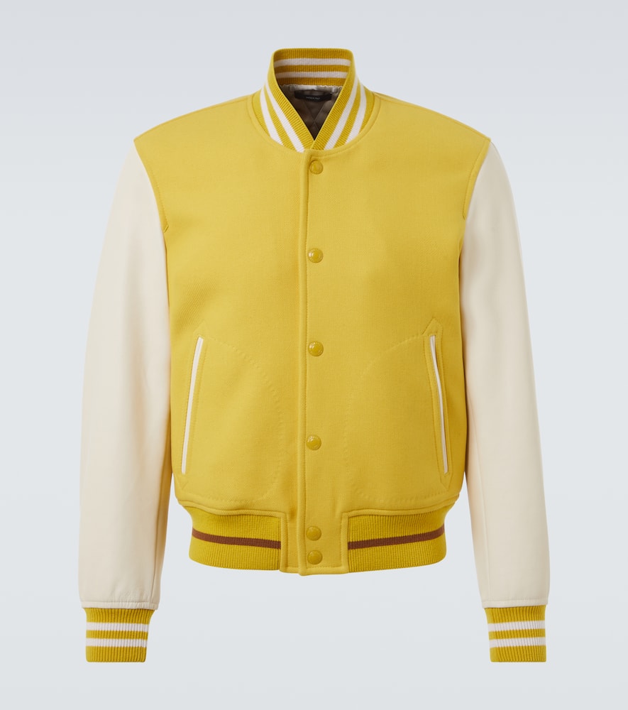 Wool and leather varsity jacket
