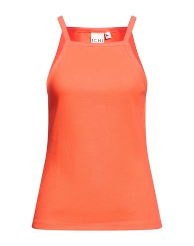 Woman Top Orange Size M Cotton, Elastane