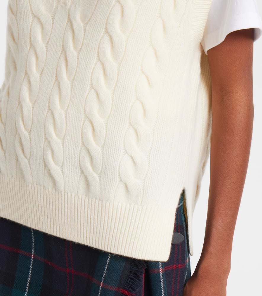 Cable-knit wool and cashmere vest