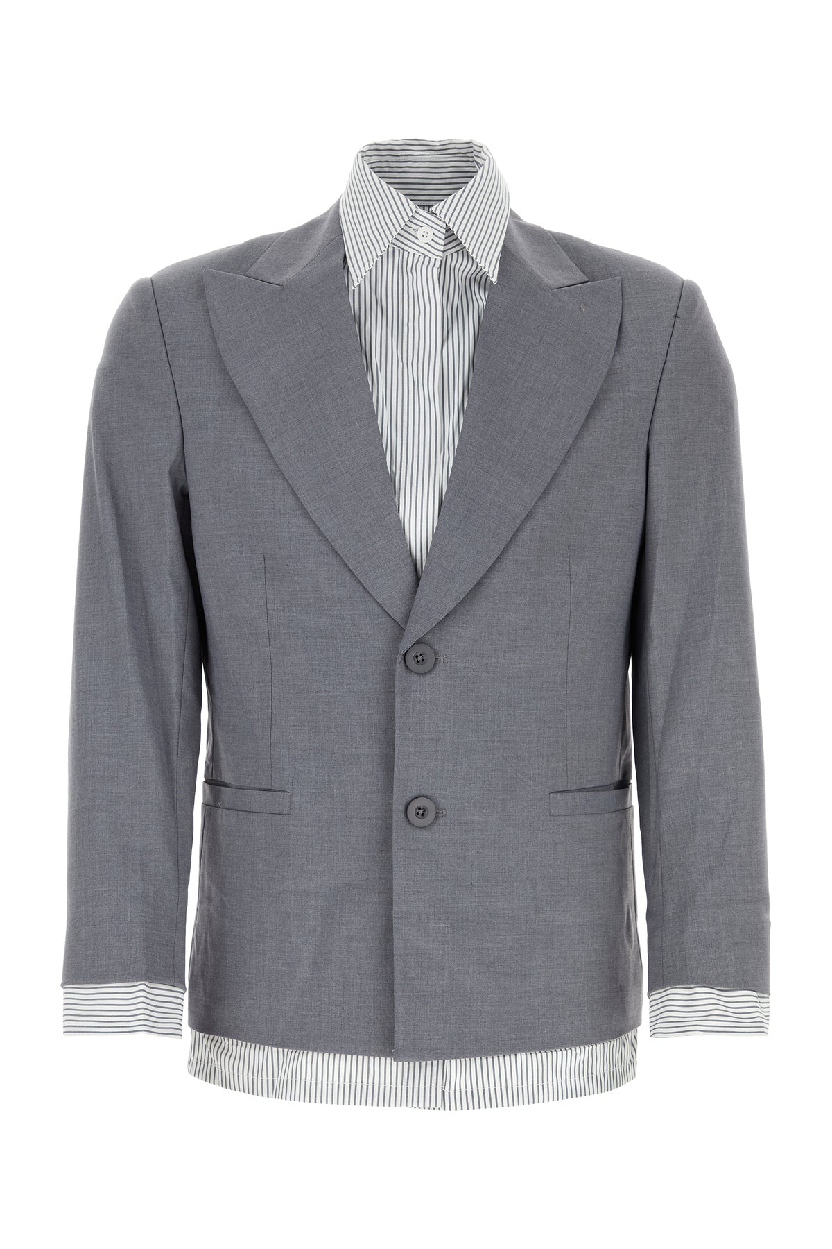 KIDSUPER STUDIOS Grey stretch polyester blend blazer
