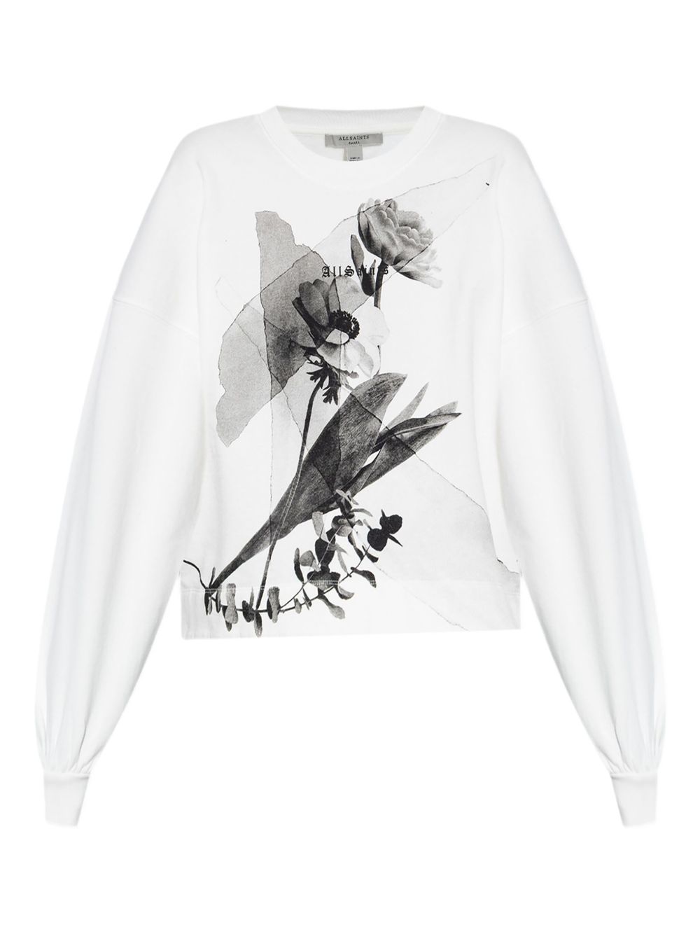 Floral-print cotton sweatshirt - White