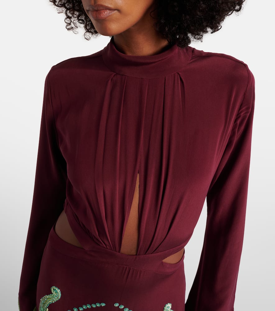 Aurora Magica beaded silk gown