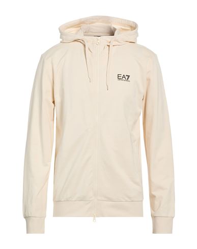 Man Sweatshirt Cream Size XL Cotton