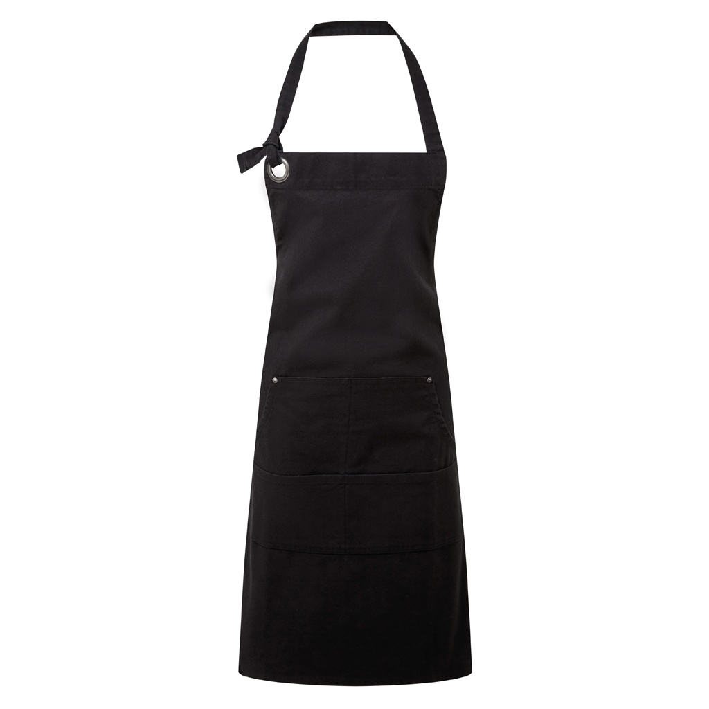Premier Calibre Heavy Canvas Pocket Apron Black Cotton - One