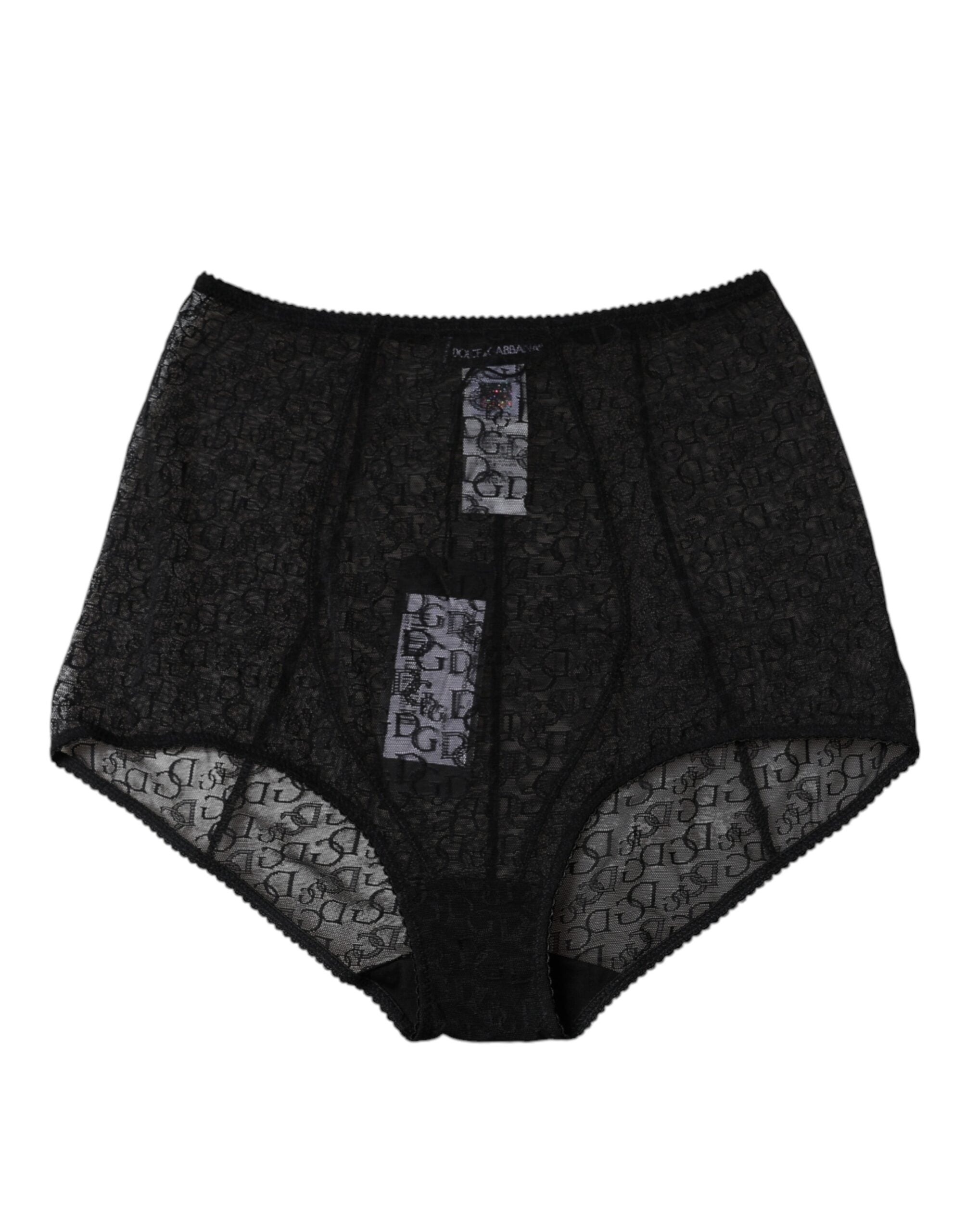 Lace Logo Bodysuit — Black