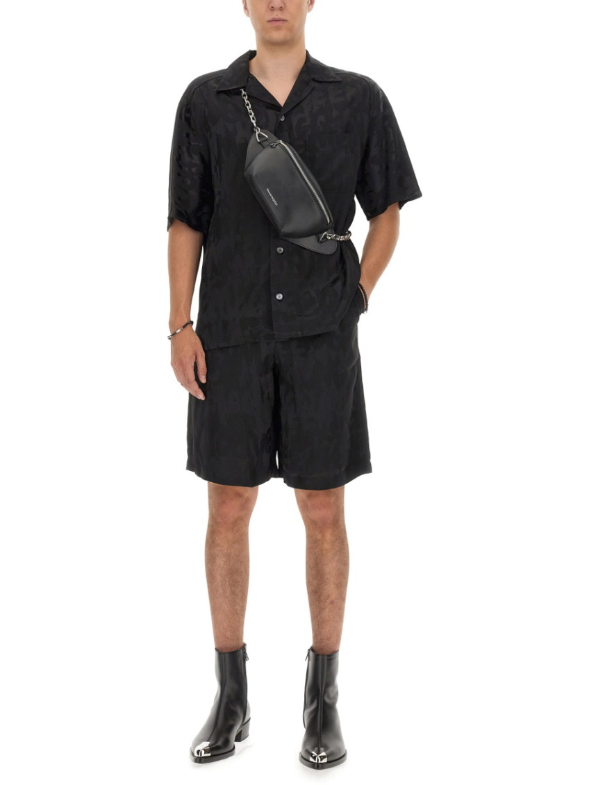 Black Textured Shorts