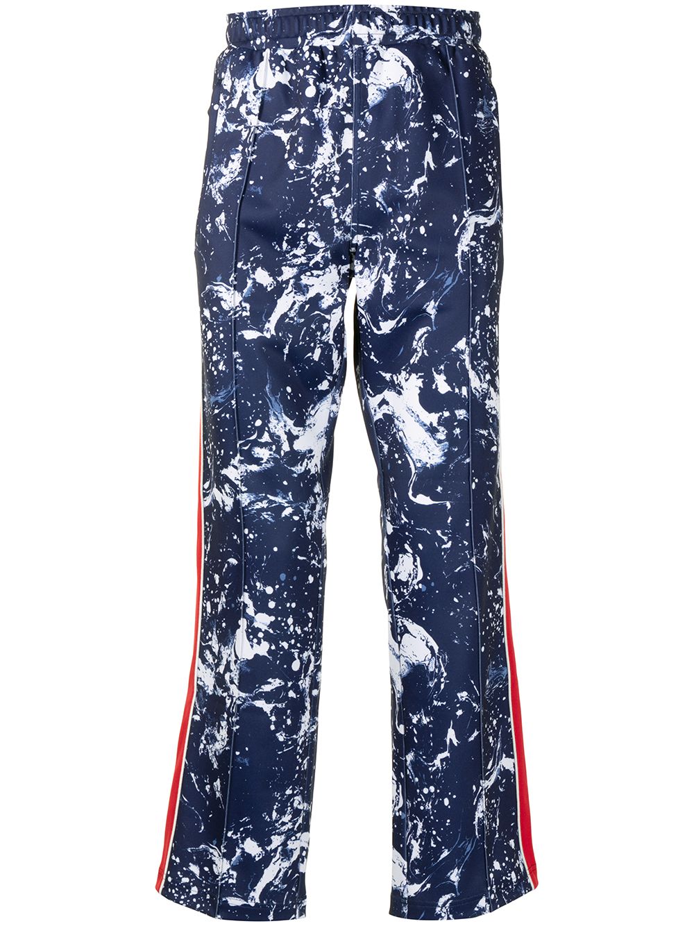 Printed side-stripe track pants - Blue