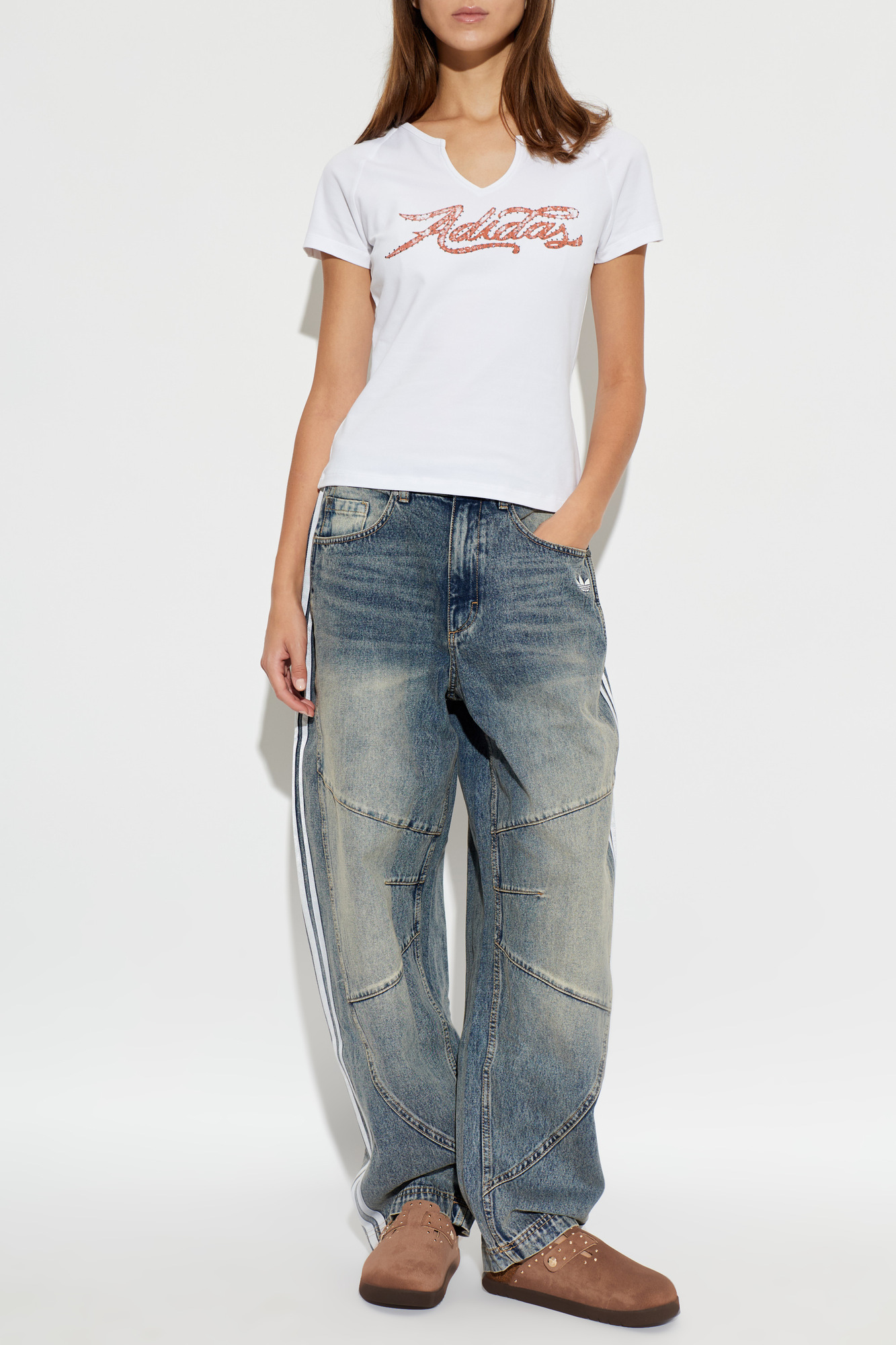 Jeans With Logo, Women's, Blue