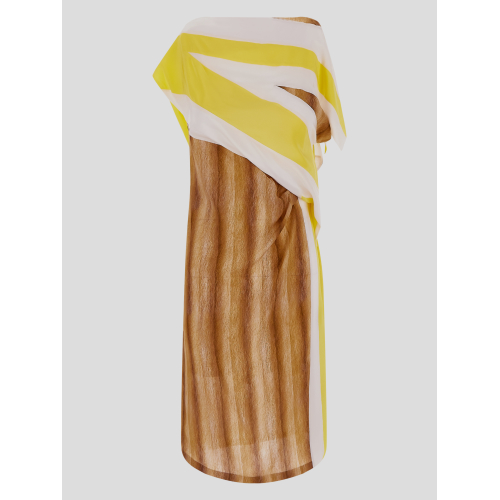 Graphic-print asymmetric dress