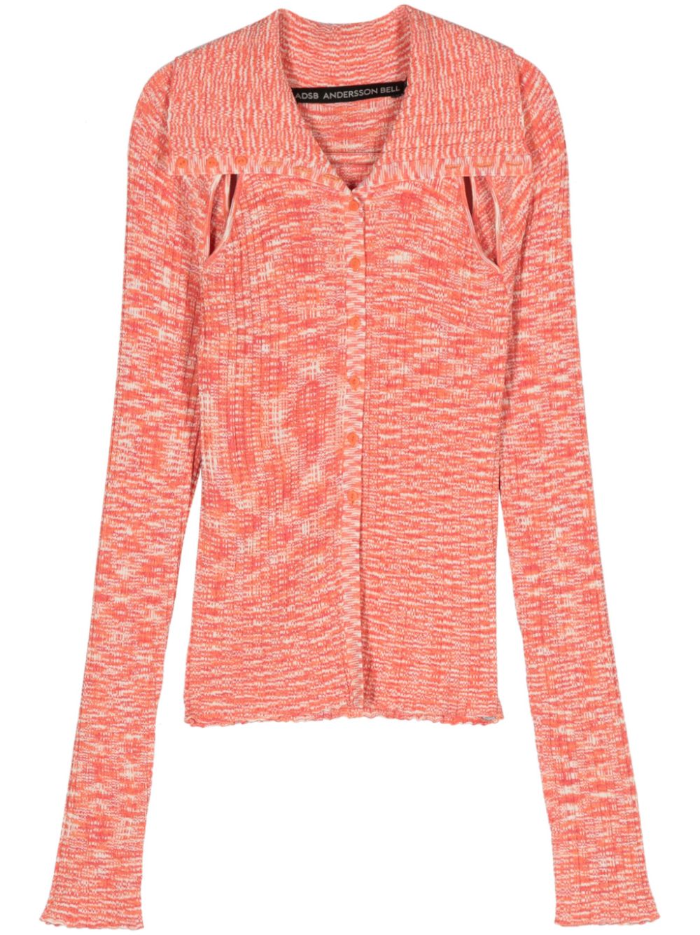 Rozy cut-out ribbed-knit cardigan - Orange