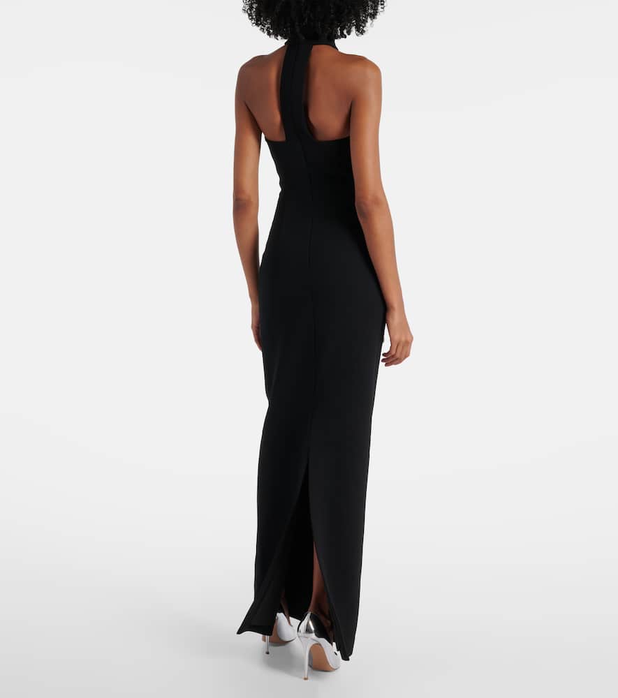 Starlight beaded feather-trimmed gown