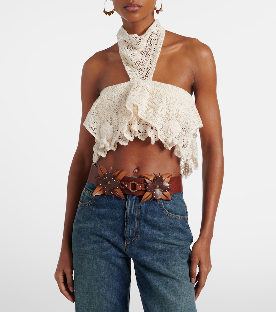 Dunvel crochet halterneck crop top