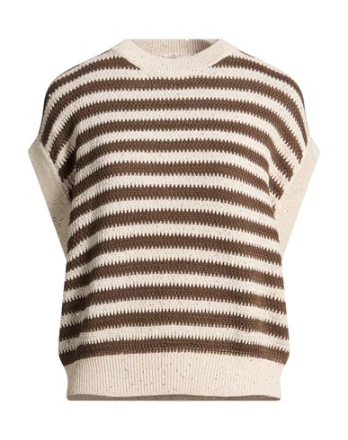 Woman Sweater Dark brown Size 3XL Cotton, Polyester