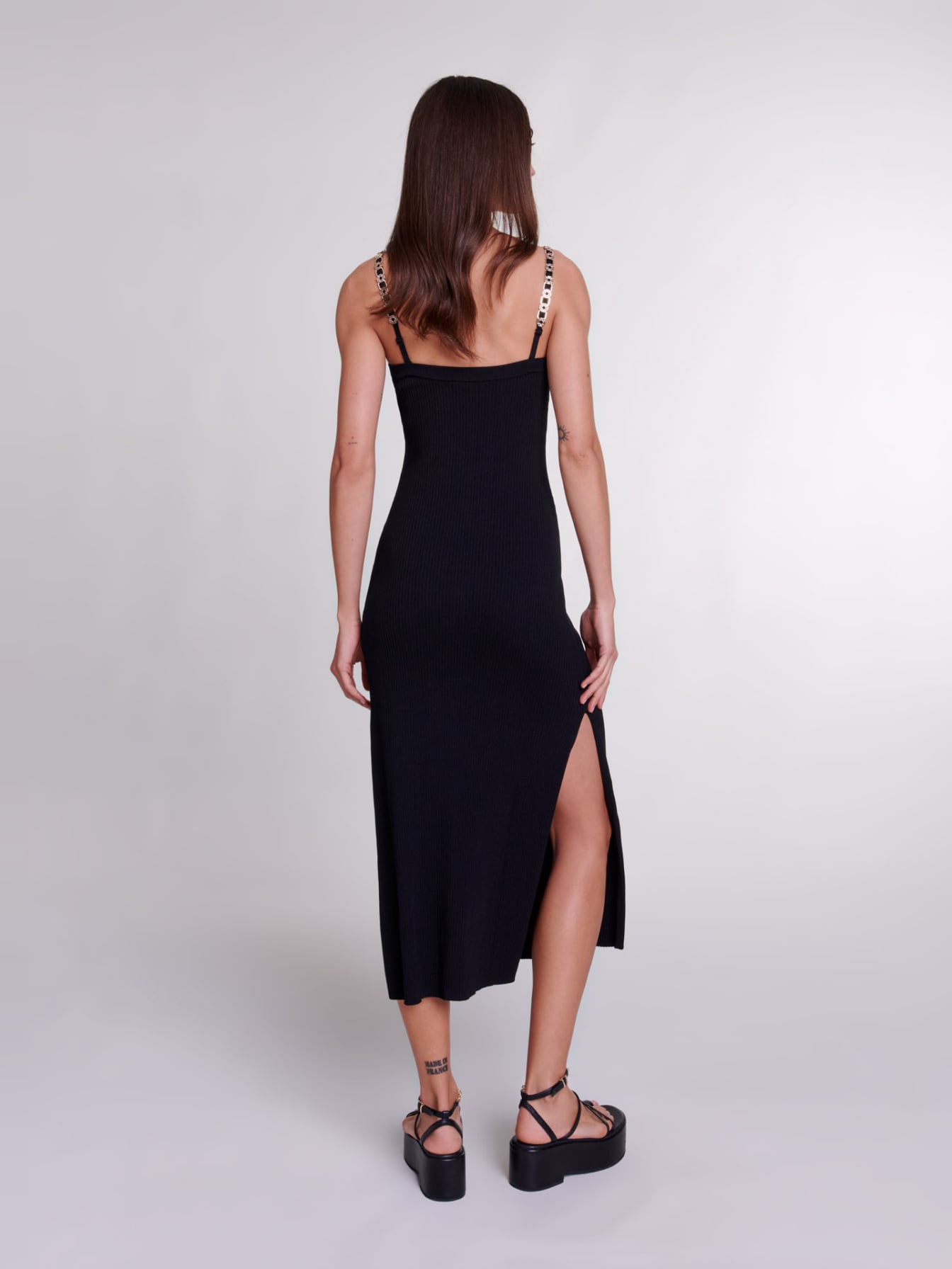 Logo-embellished maxi dress - Black