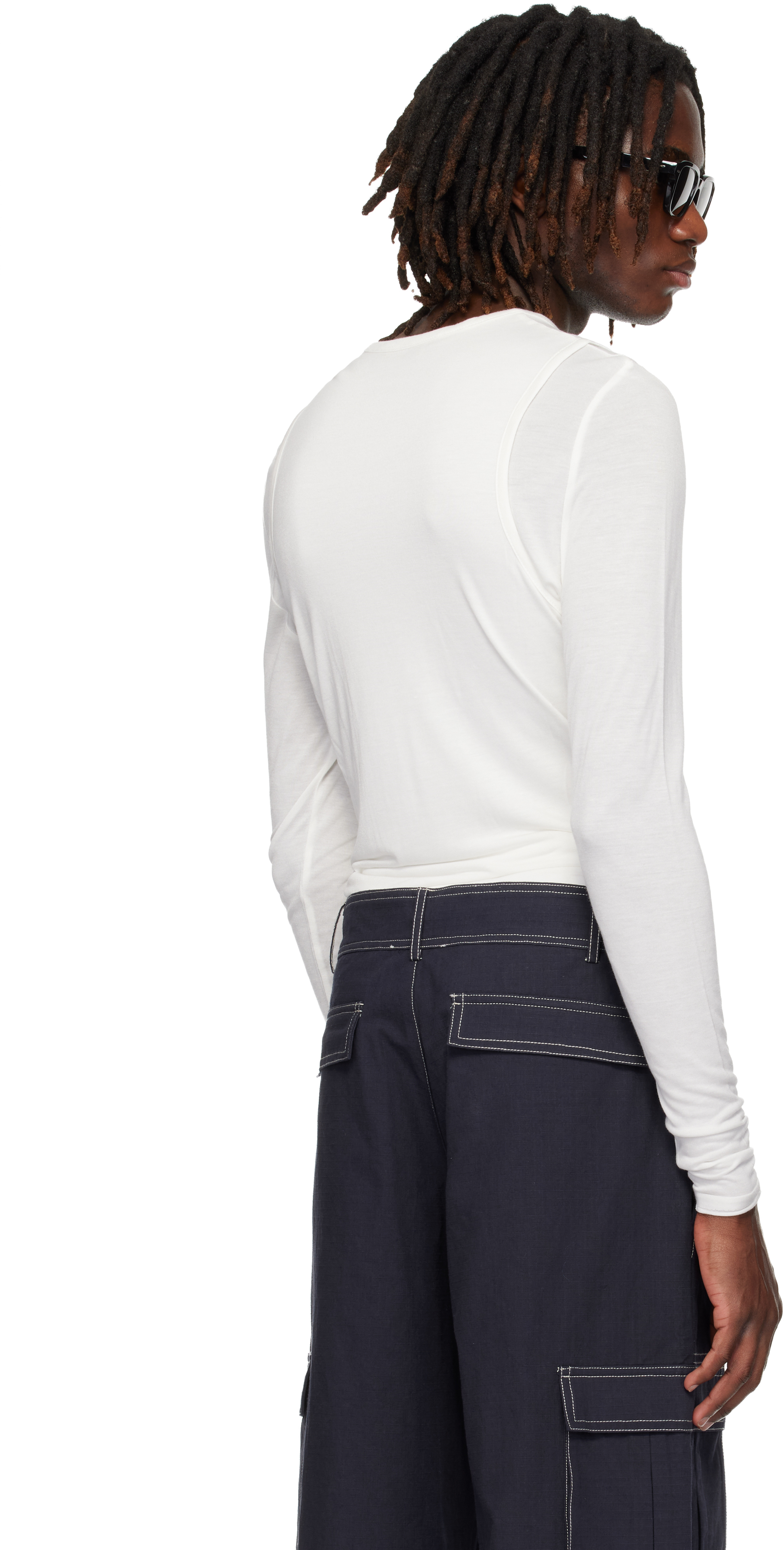 White Doria Double Layer T-shirt Set