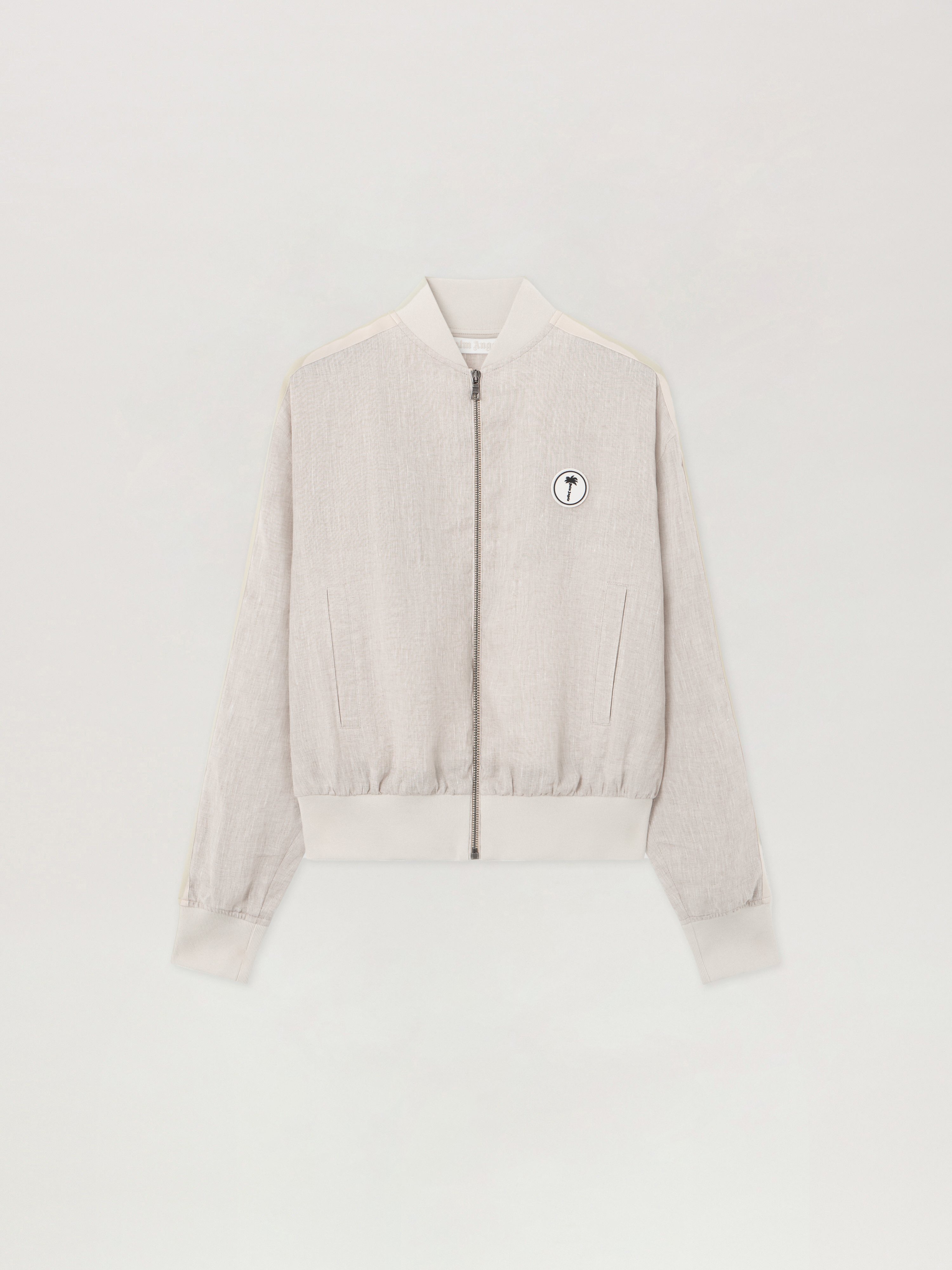 Tree Logo Track Bomber Jacket Woman  Beige Off White
