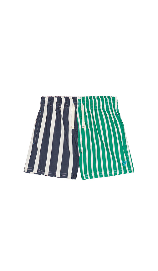 Pink Chicken Boys Swim Trunk in Multi Stripe. 3 also , 4