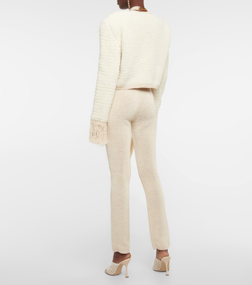 Crochet high-rise slim pants