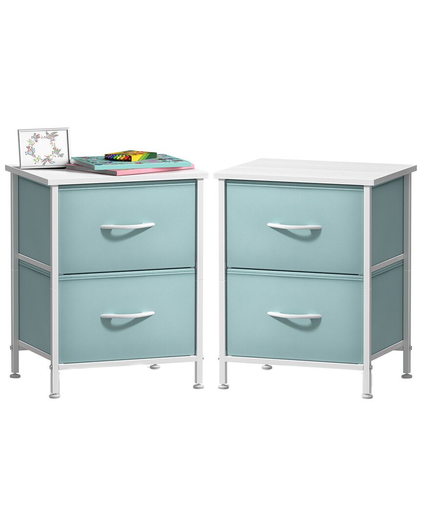 Pack of 2 Nightstands with 2 Drawers
