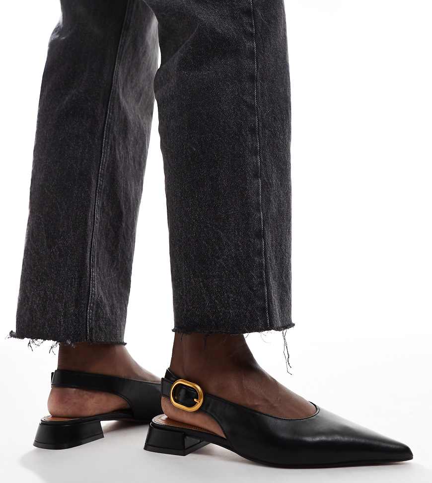 Wide Fit Leonora slingback ballets in black