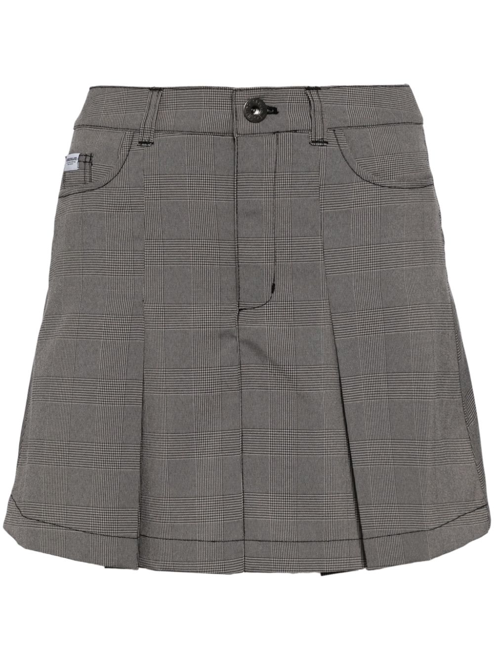 Check-pattern mini skirt - Black
