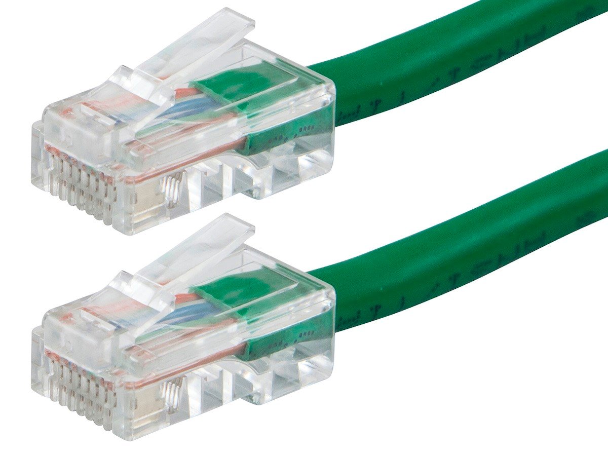 Cat6 5ft Green Patch Cable, UTP, 24AWG, 550MHz, Pure Bare Copper, RJ45, Zeroboot Series Ethernet Cable