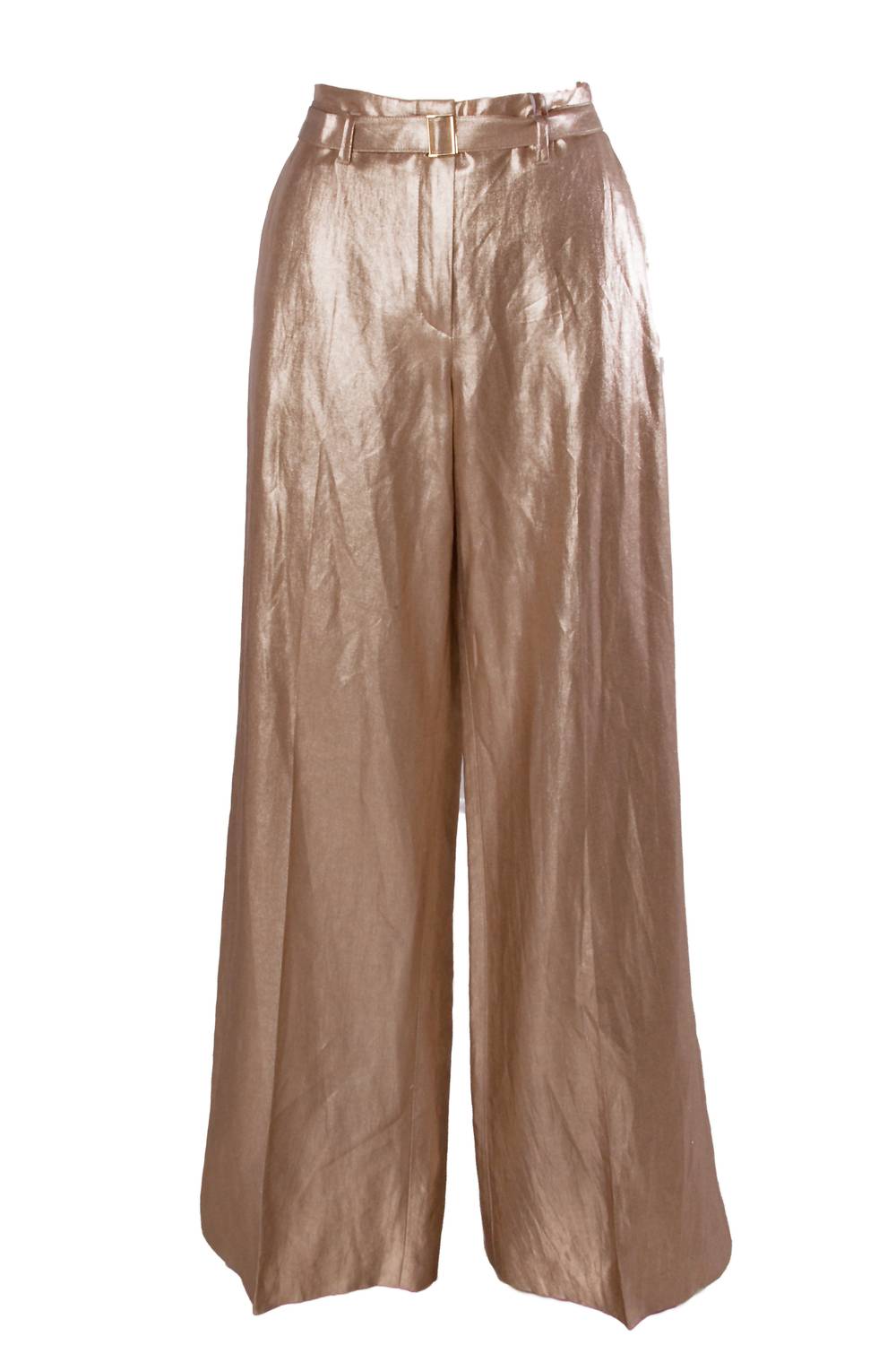 Women's Anais Foiled Linen Pants In Gold