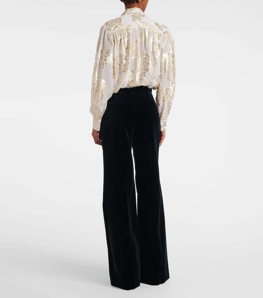 Chloé Cotton velvet flared pants