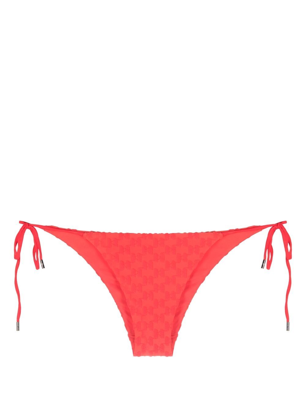 KL monogram side-tie bikini bottoms - Red