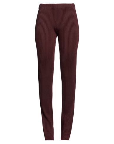Maison Flâneur Woman Pants Burgundy Size 4 Paper, Wool