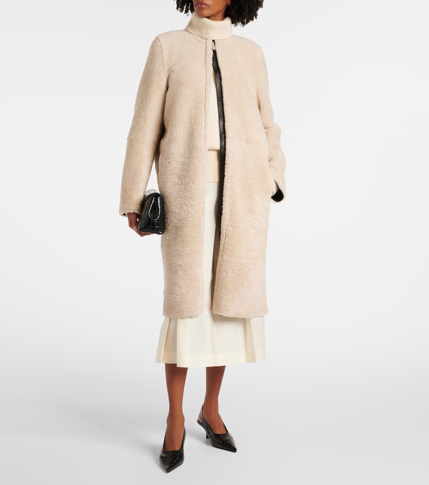 Zipped teddy shearling coat