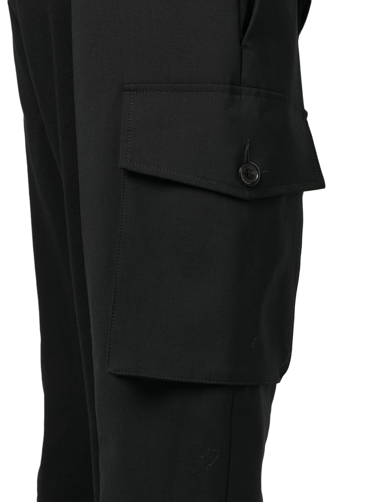 Black Virgin Wool Blend Trousers