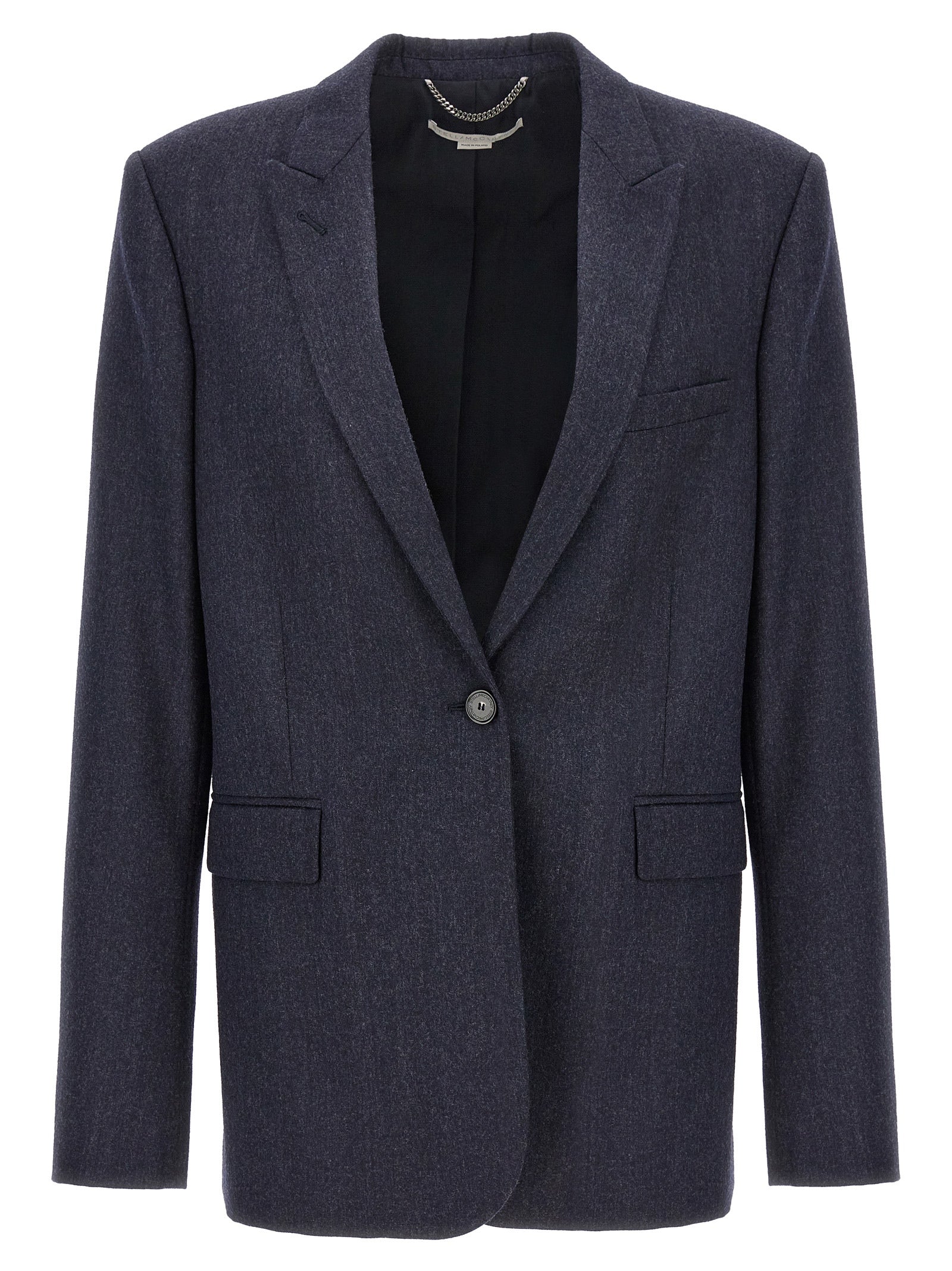 Viscose-Cotton Tailored Blazer — Blue