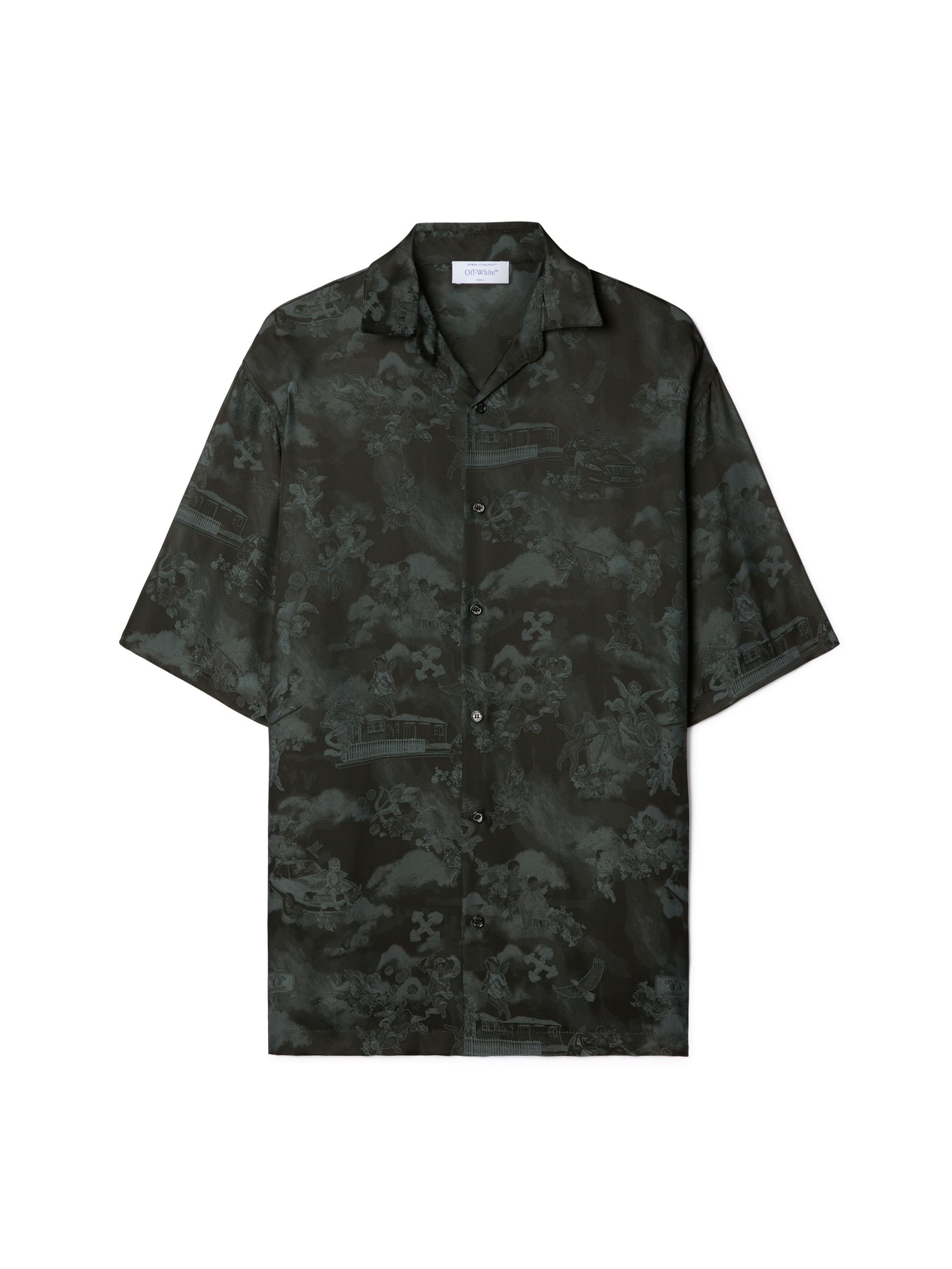 Black Jacquard Fresco Bowling Shirt