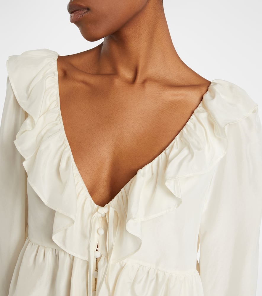 Ruffled silk shirt