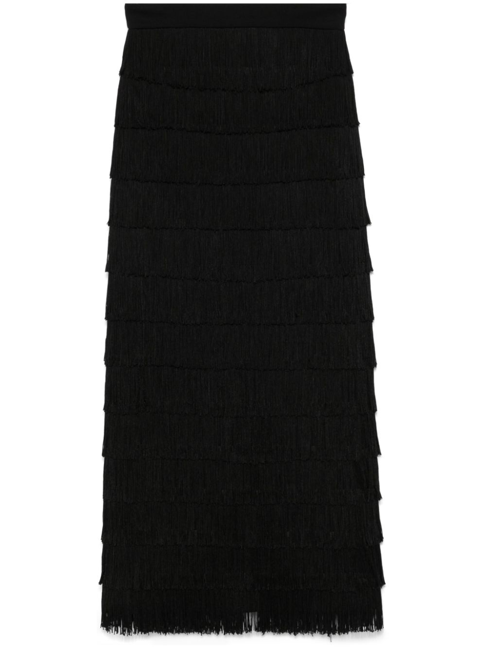 Fringed maxi skirt - Black