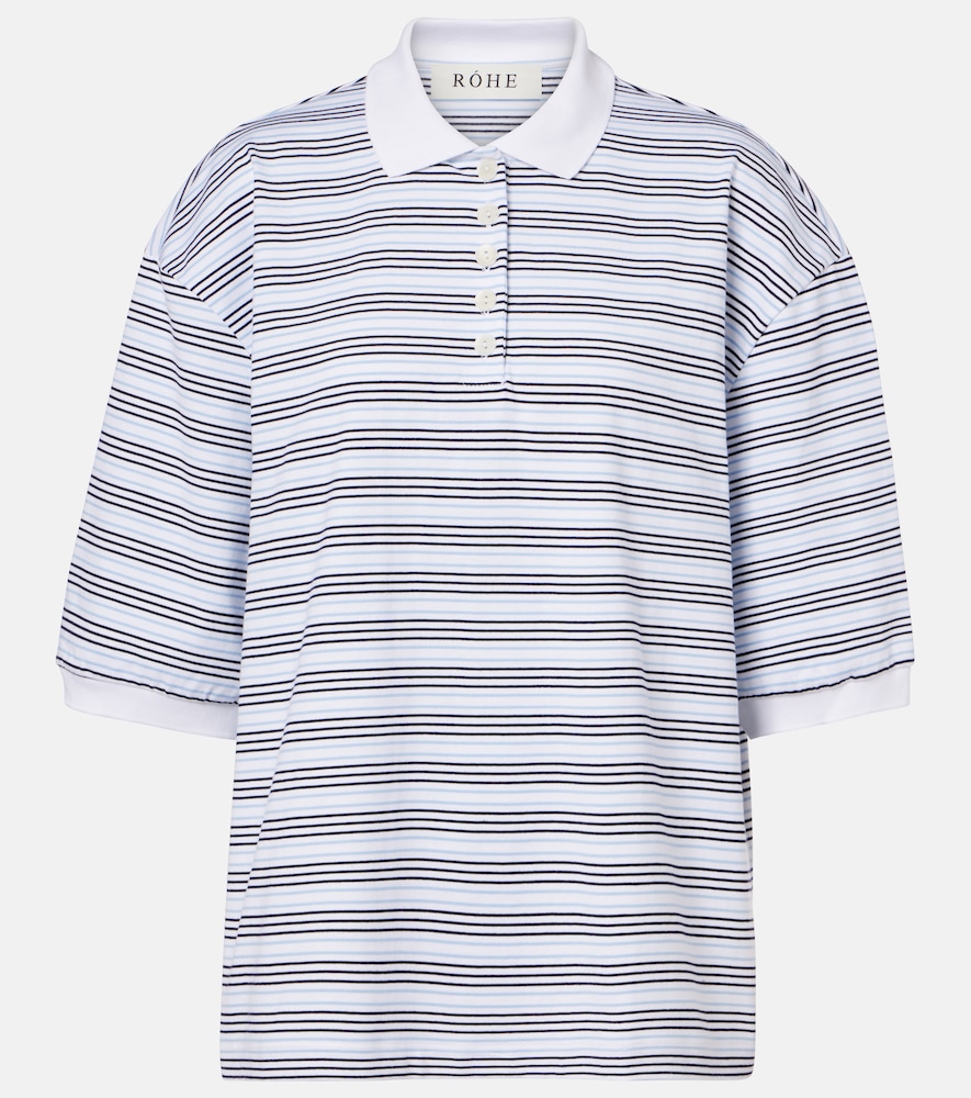 Róhe Striped oversized cotton polo shirt