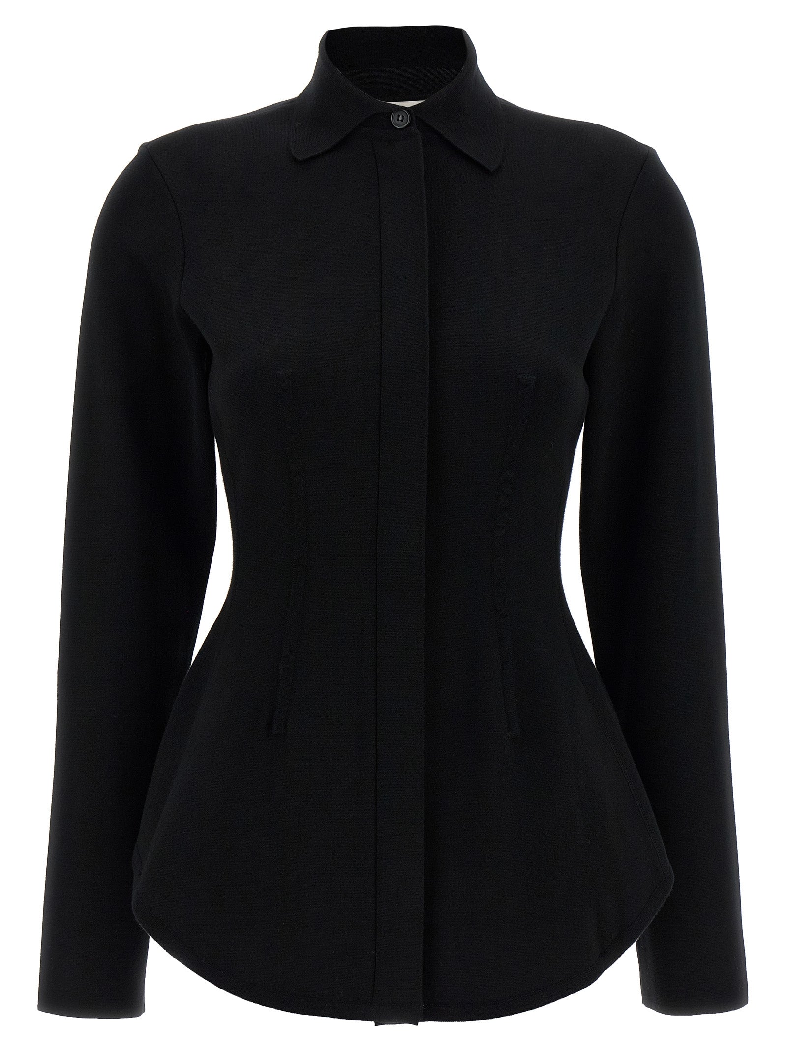 Stretch Viscose Blouse — Black