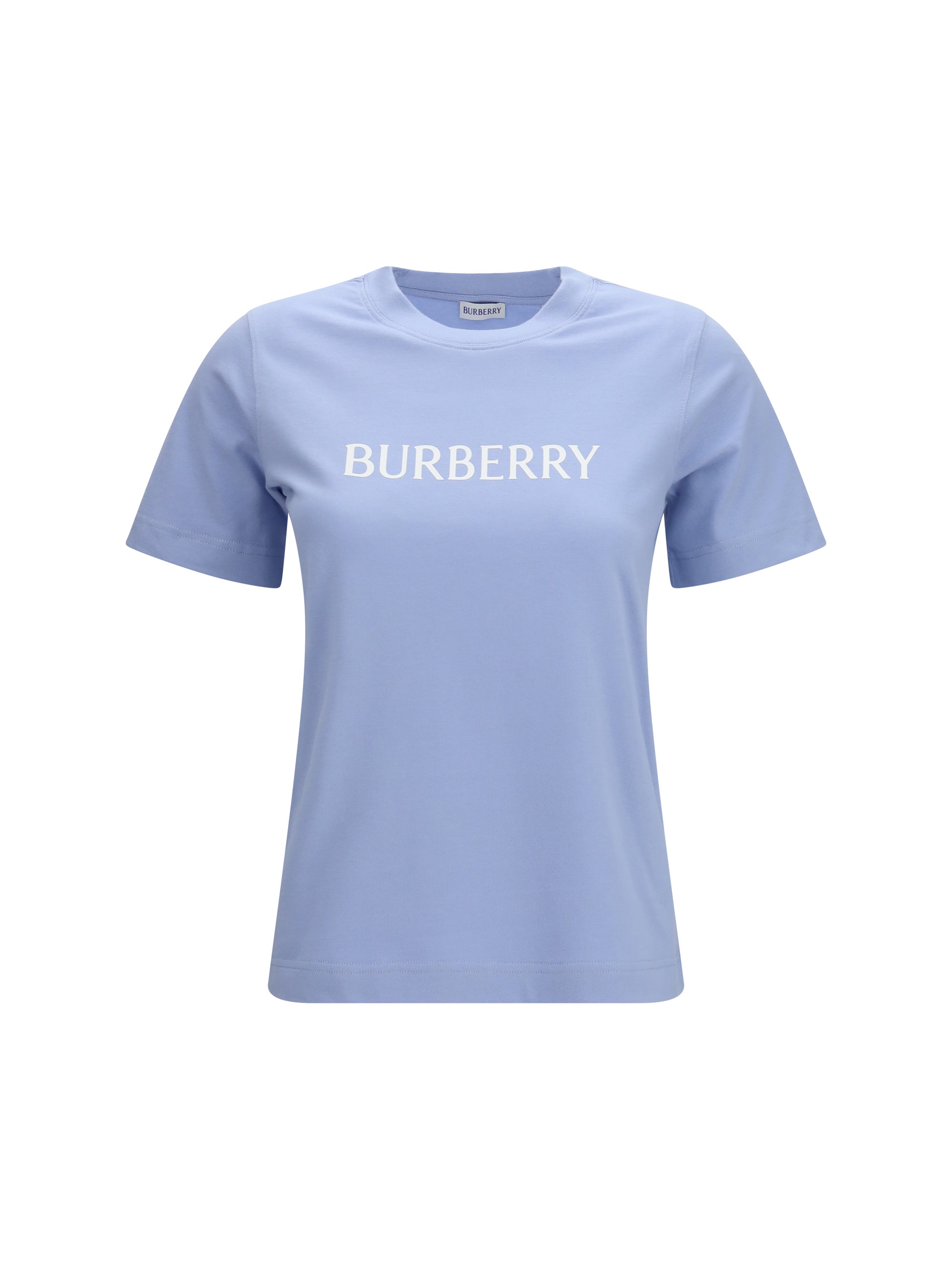Embroidered Logo Cotton T-Shirt — Blue