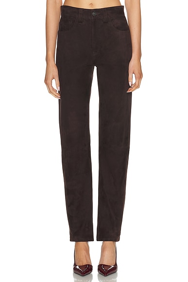 KHAITE Callum Pant in Brown