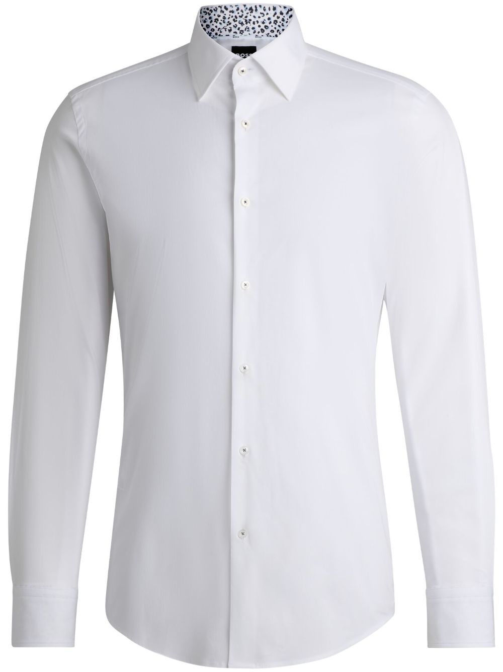 Classic-collar button-up shirt - White